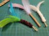 Picture of 3 PACK of two feather teasers and one edible catnip stick with feathers