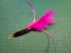 Picture of PINKY Big prey handmade from dyed pink feathers with purple ribbon