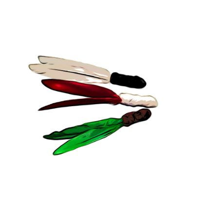 Picture of 3 pack of handmade feather fetch toy for cat stealth version - flies like a dart! -