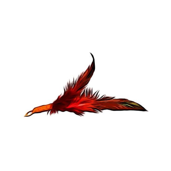 Picture of Dyed red rooster tail feather refill teaser