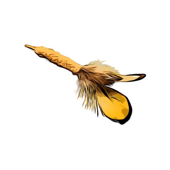 Picture of Natural yellow pheasant feather refill toy