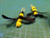 Picture of SET OF 2 - Yellow and black BEES made out of feathers and fluffy stem wand teaser refill