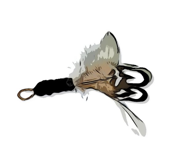 Picture of Black and white pheasant feather wand teaser refill for Da bird Frenzy