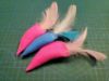 Picture of 3 PACK of handmade colourful felt mice filled with catnip with feather tails (Random colours)