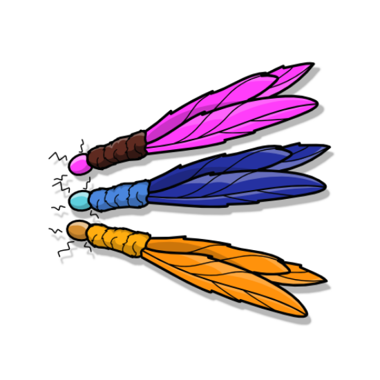 Picture of 3 pack of handmade feather fetch toys for cat with bell - flies like a dart!