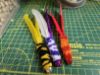 Picture of 3 pack of handmade feather dual colour fetch toys for cat with bell - flies like a dart!