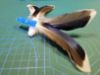 Picture of Fetch Toy with Blue Duck Wing Feathers and Colourful Stem