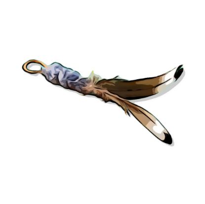 Picture of Mallard duck wing feather teaser refill for cat wands