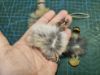 Picture of SET OF 3 Mini wand Teasers made with real rabbit fur and natural feathers