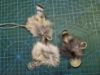 Picture of SET OF 3 Mini wand Teasers made with real rabbit fur and natural feathers